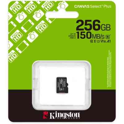 Карта пам&apos;яті Kingston 256GB microSDXC class 10 UHS-I U3 V30 A1 Canvas Select Plus (SDCS3/256GBSP) Вінниця