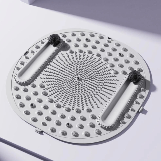 Килимок для масажу ніг круглий 55х55 см акупунктурний масажний для: йоги, стоп акупунктурних точок і тіла, сірий Кам'янець-Подільський