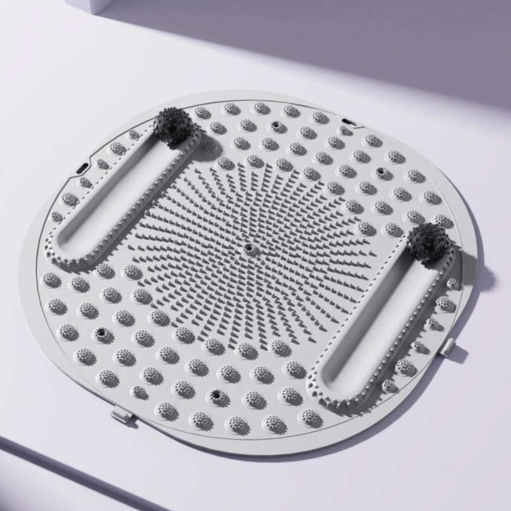 Килимок для масажу ніг круглий 55х55 см акупунктурний масажний для: йоги, стоп акупунктурних точок і тіла, сірий Кам'янець-Подільський - фото 1