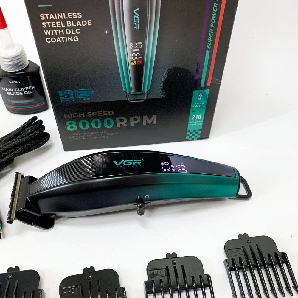 Модний машинка для стрижки волосся VGR, Машинка для стрижки волосся з універсальним живленням PO-30 Львів - фото 7