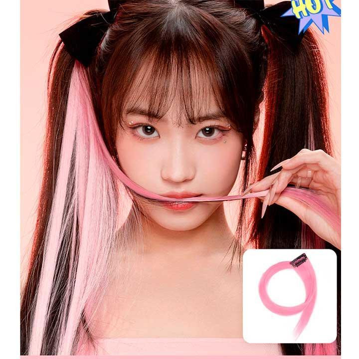 Накладная прядь волос цветная на заколках 60 см Светло-розовый Винница - изображение 1