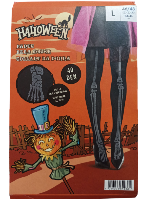 Колготы женские Скелет для Хэллоуина светятся в темноте 40 den размер L 46-48 черный Киев - изображение 4