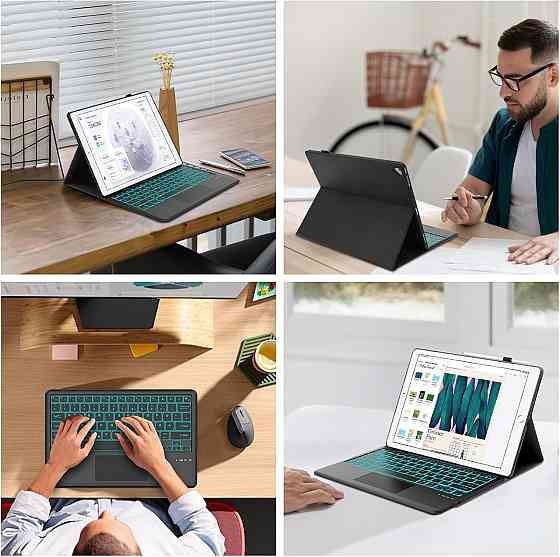 Клавиатурный чехол с трекпадом для iPad Pro 12.9 (1/2 поколение) RGB подсветка магнитный съемный USB-C черный Киев