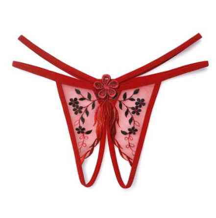 Трусики еротичні червоні з розрізом унісекс - розмір універсальний, резинка до 85см Київ