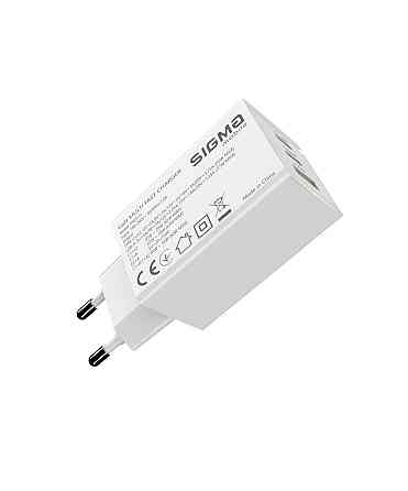Мережевий зарядний пристрій Sigma mobile X-power 65 W GaN, PD, QC (2xUSB-C + 1xUSB-A) White (PS65-01) ( 24216 ) Харьков
