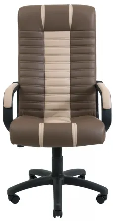 Офісне Крісло Керівника Richman Atlant Kansas Brown-Latte Підлокітник Річ Пластік М1 Tilt Бежево-Коричневий Київ