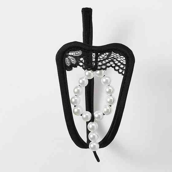 Чоловічі інтимні труси з намистом one size чорний Київ