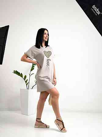 Жіноча сукня з малюнком "Passion" оптом | Батал Сірий, 50-52 Київ