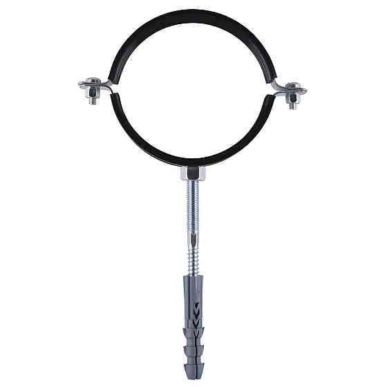 Хомут трубный SOLOMON (комплект) 4″, 108-118мм з винтом 10х120 c дюбелем Київ