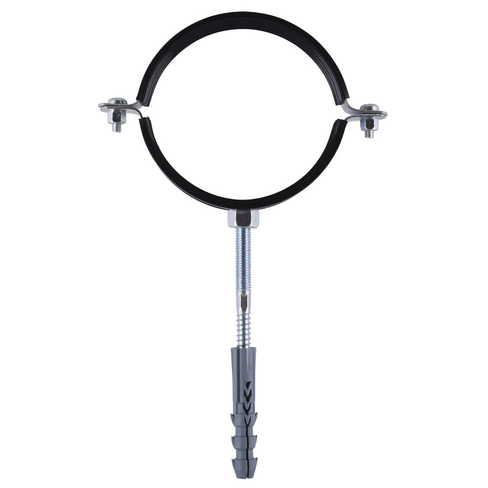 Хомут трубный SOLOMON (комплект) 4″, 108-118мм з винтом 10х120 c дюбелем Київ - фото 1