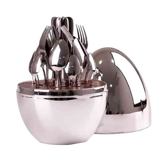 TS Kitchen Набір столових приборів на 6 персон 24 шт з підставкою 29 х 19.5 см срібло HP7881S Коломыя