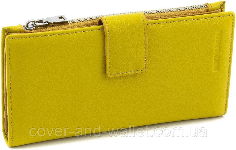 Тонкий жіночий купюрник на магнітній застібці жовтого кольору Marco Coverna 0134 Київ - фото 2