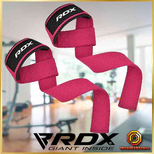 Лямки ремешки для становой тяги RDX W1 розовый для надежного хвата и защиты Киев