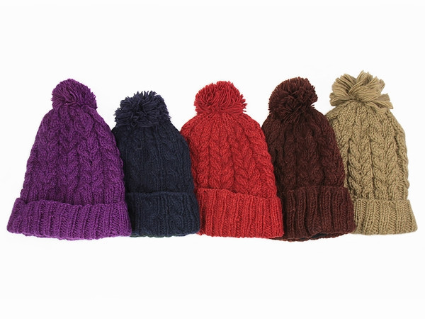 Шапка зимова з вовняним бубоном Київ - фото 2