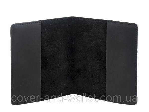 Кожаная обложка на паспорт с тиснением карта мира ST Leather (черная) Киев - изображение 7