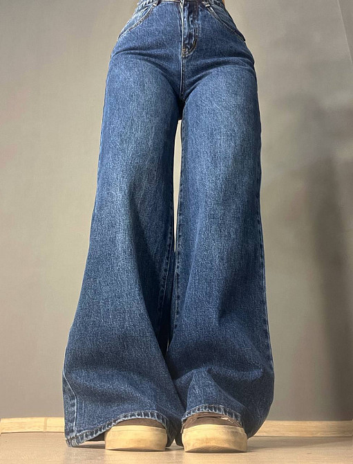 Джинсы женские LDM 0138 Palazzo Jeans свободные широкие от бедра высокая талия синие, синий, 30, 30, Одесса - изображение 7