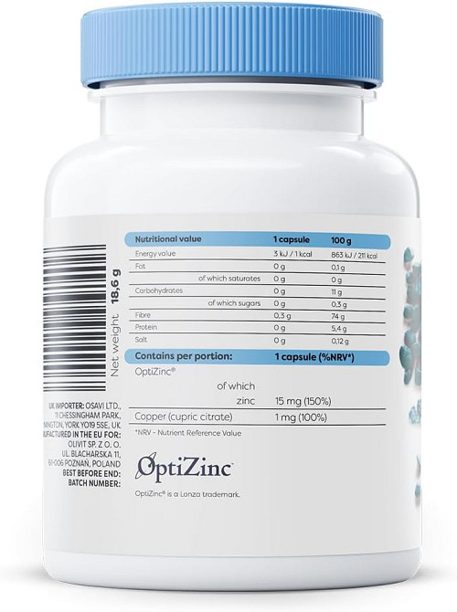 Цинк і мідь Osavi Zinc+Copper (15 mg + 1 mg) 60 caps Луцьк - фото 2