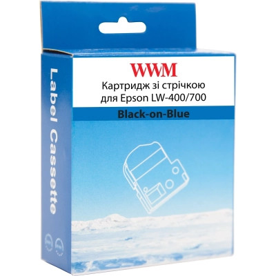 Лента для принтера этикеток WWM для Epson LW-400/700 6mm х 8m Black-on-Blue (WWM-SC6B) Винница - изображение 2