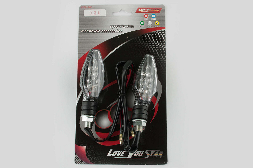 Повороти світлодіодні, стріла (пара) (mod:4) (карбон, біле скло) ST Київ - фото 1