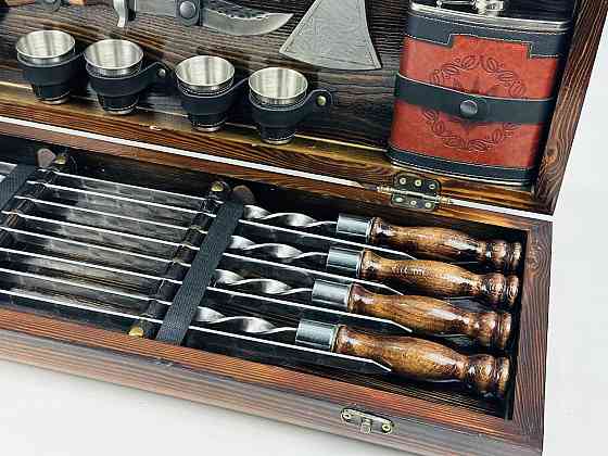 Подарунковий набір шампурів у дерев'яному кейсі ВЕНГЕ HAPPY DAYS Тернопіль