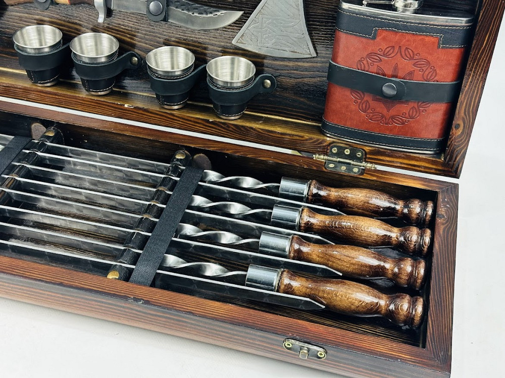 Подарунковий набір шампурів у дерев'яному кейсі ВЕНГЕ HAPPY DAYS Тернопіль - фото 5