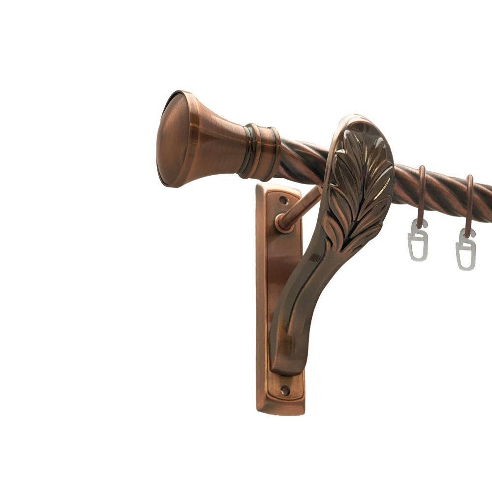 Карниз Orvit Люксор металевий однорядний ретро скручена труба кільце металеве Мідь 25 мм 300 см (00-00016369) Львів - фото 1