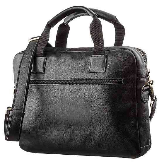 Мужская кожаная сумка под ноутбук на 2 отделения SHVIGEL 19106 Черная Киев