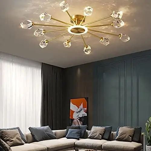 Светодиодная люстра Сапфир 8810-А (Золотистая) на 12+1 плафонов Винница