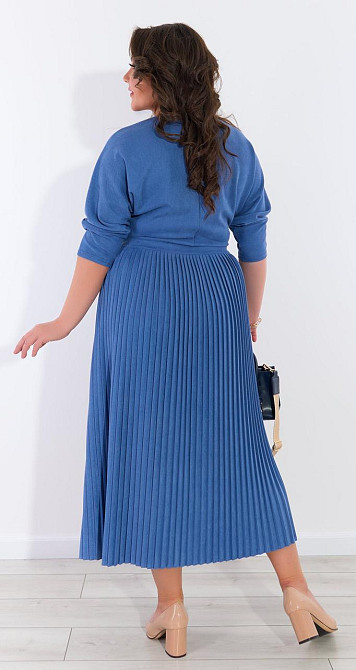 Комфортное платье плиссе из эко замши (52) Киев - изображение 2