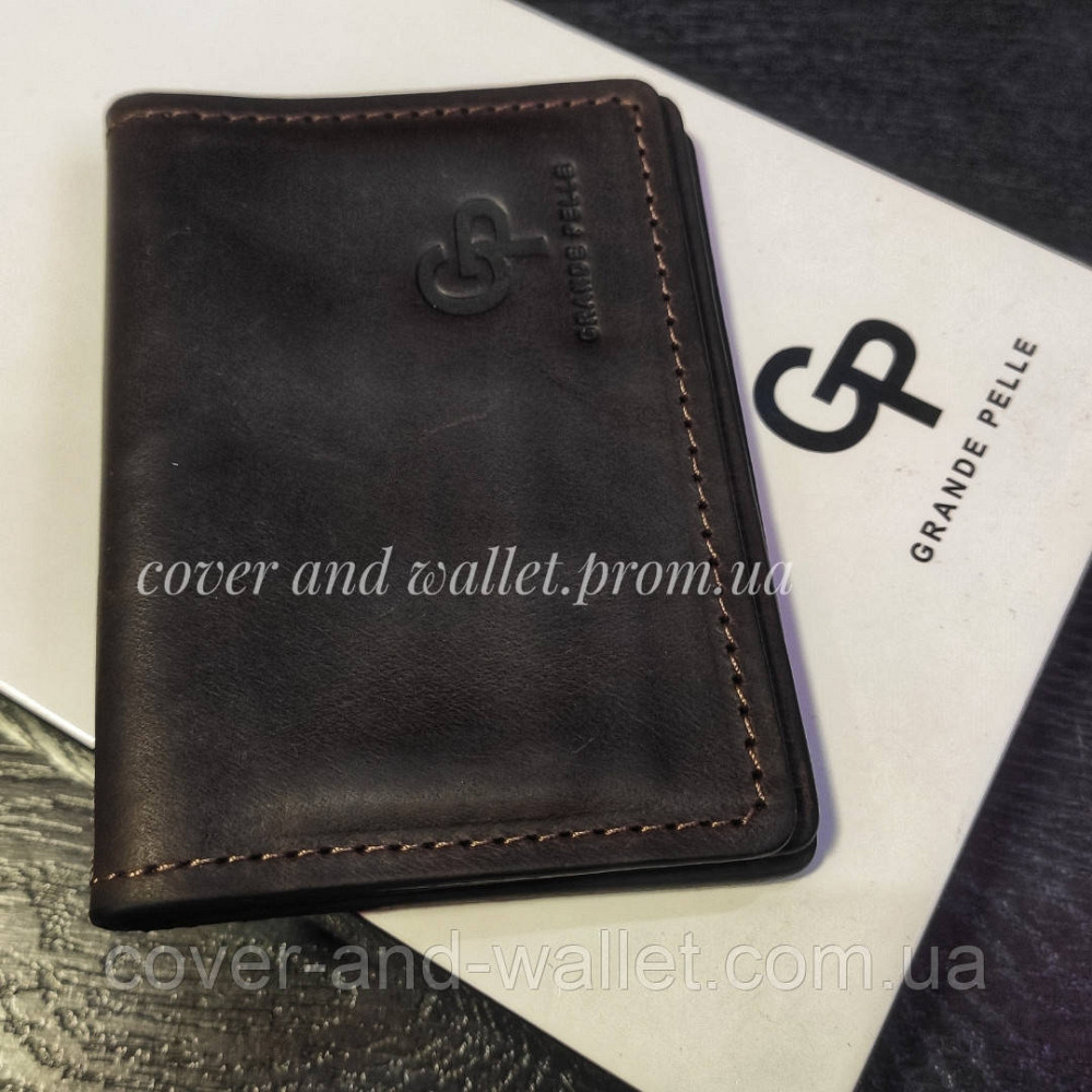 Кожаная обложка на ID паспорт и авто документы ручной работы Grande Pelle Киев - изображение 5