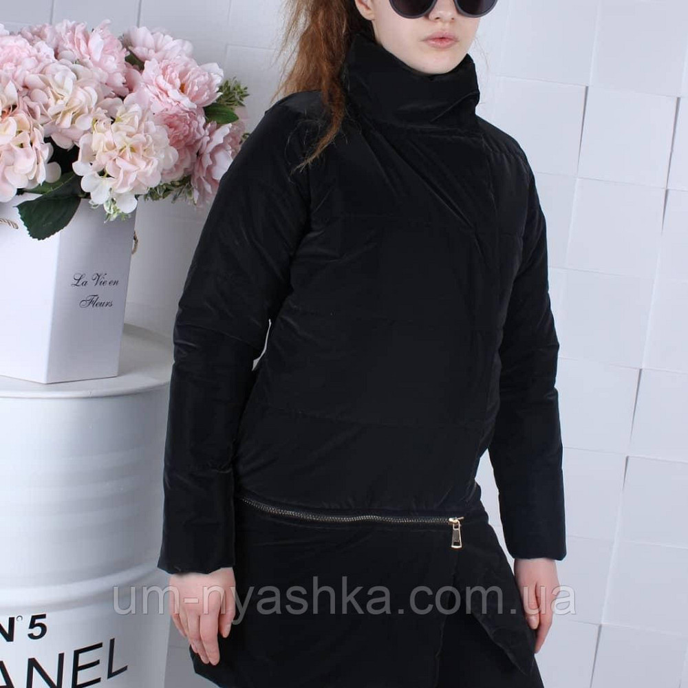 Демисезонная черная куртка трансформер 134-158 Кривой Рог - изображение 2