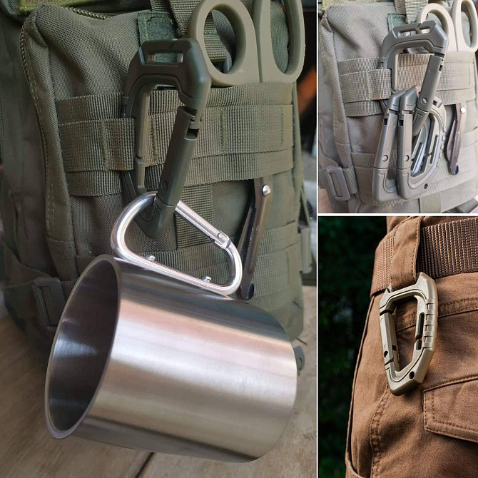 Карабин тактический tac-link 80 кг для системы молли для военной экипировки и туристов Киев - изображение 15