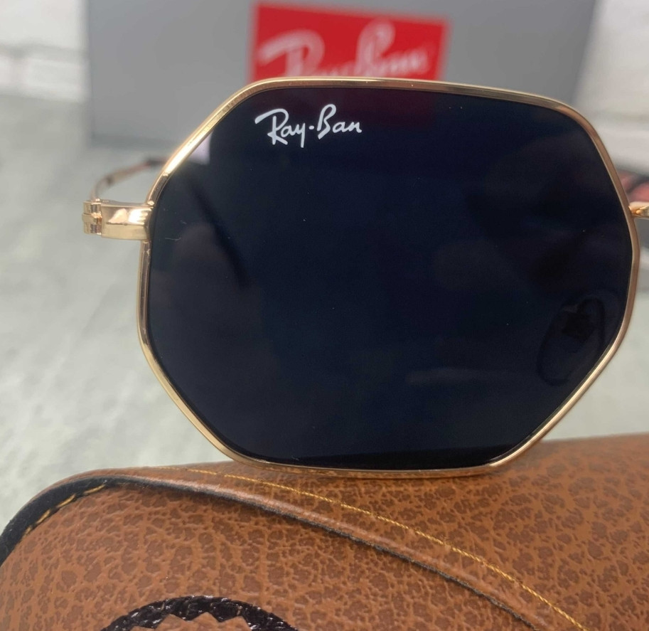 Солнцезащитные очки RAY BAN 3556 OCTAGONAL черный в золоте. Киев - изображение 1