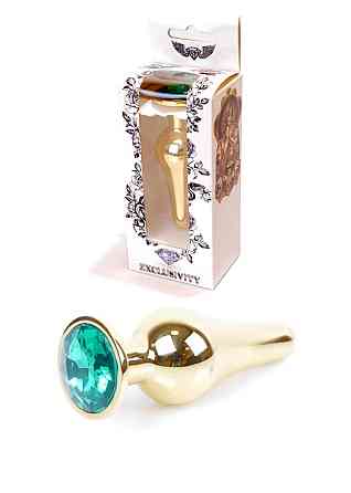 Анальна пробка - Jewellery Gold Long Plug Green Sex Aura Київ