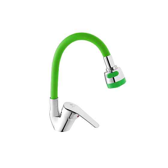 Змішувач для кухні Agua Sevilla гнучкий - C039VRD хром/зелений Київ