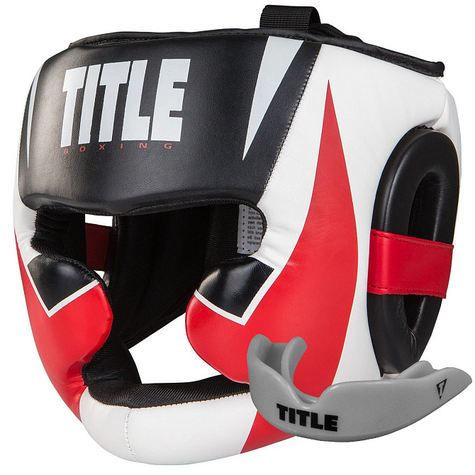 Боксерський шолом TITLE MMA Command Full Black/Red/White M (капа в комплекті) Каменское - изображение 1