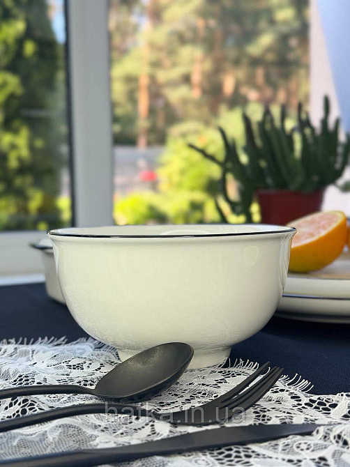 Тарілка глибока салатник "Вінтажний" 15*7 см 700 мл кераміка для дому та ресторанів Київ - фото 1