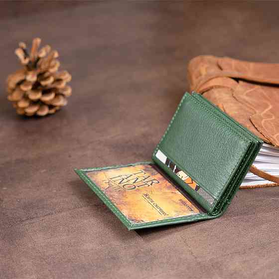 Визитница-книжка ST Leather 19215 Зеленая Киев