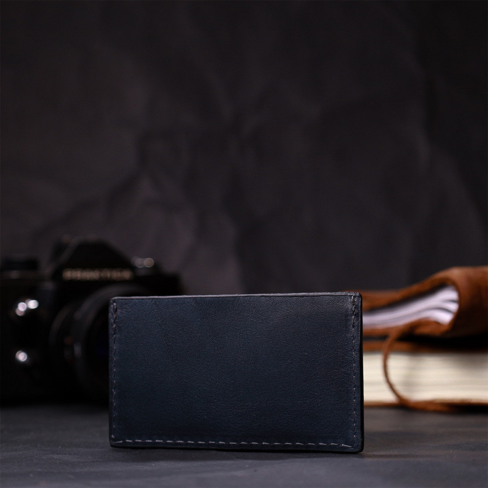 Зручний кард-кейс із натуральної шкіри GRANDE PELLE 11631 Синій Київ - фото 7