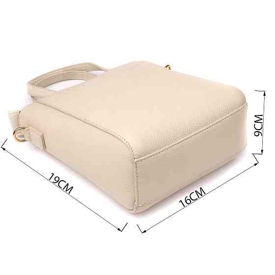 Сумка для жінок із натуральної шкіри з модним трапецієподібним кроєм Vintage 22917 Білий Київ