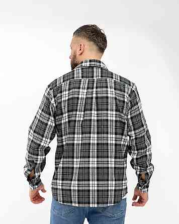 Чоловіча повсякденна картата сорочка турецький котон фланель Чорний, 54/56 Одеса