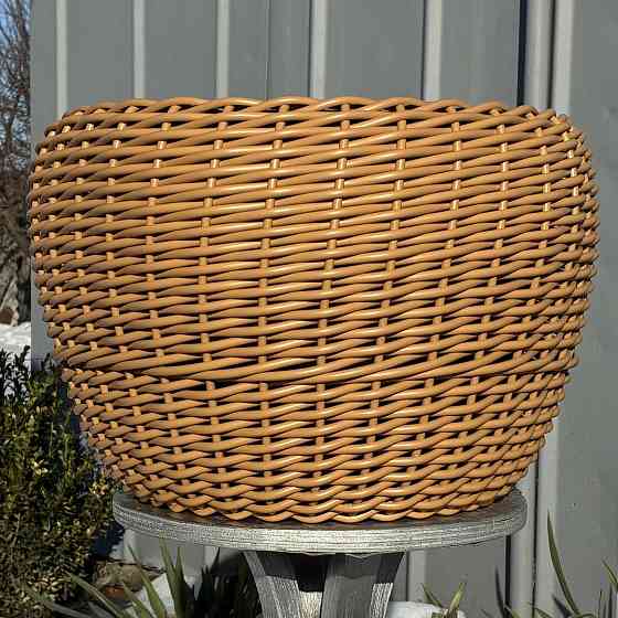 Кашпо з ротангу 20 л (ручна робота), великий горщик для рослин - капучіно Киев