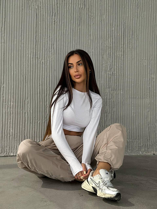 Жіночий прогулянковий костюм-двійка: топ і штани віскоза + матова плащівка 44/46 Одеса - фото 2