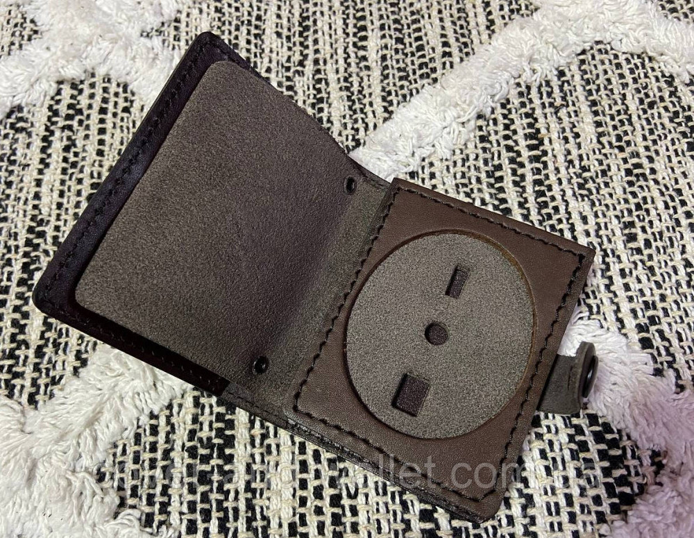 Обкладинка "Національна поліція" на кнопці під жетон із натуральної шкіри Київ - фото 3