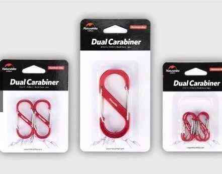 Карабін багатофункціональний Naturehike S-type NH20GS004, 40 мм, 4 шт, червоний Київ