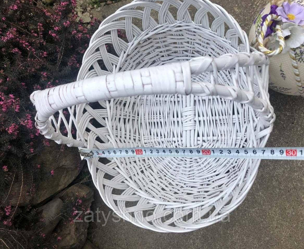 Кошик плетений з гарною ручкою білий Київ - фото 5
