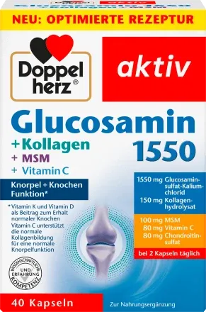Глюкозамин 1550 капсулы 40 штук Doppelherz Glucosamin 1550 Kapseln 40 St, 114 g Nahrungsergänzungsmi Львов - изображение 1