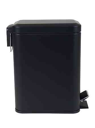 Прямокутне сміттєве відро чорне Zerix Sansa-TC0105 з плавним закриттям 5 л (ZX5894) Харків