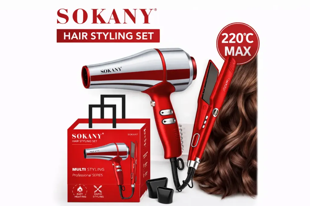 Набор для укладки волос от Sokany SK-14035 2 в 1 Фен + Утюжок Коломыя - изображение 2