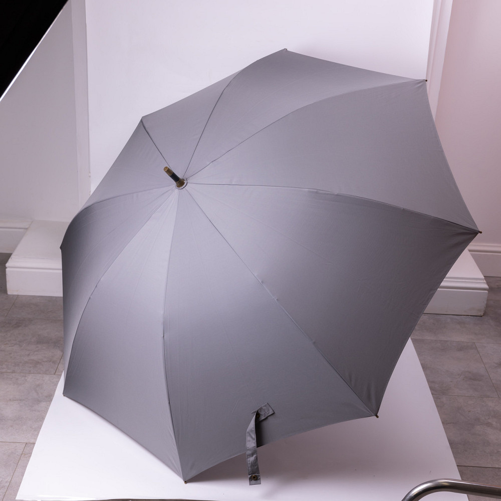 Класична парасолька-тростина напівавтомат з поліестеру 8 спиць діаметр 124 см Сірий HP-23-6G Коломыя - изображение 1
